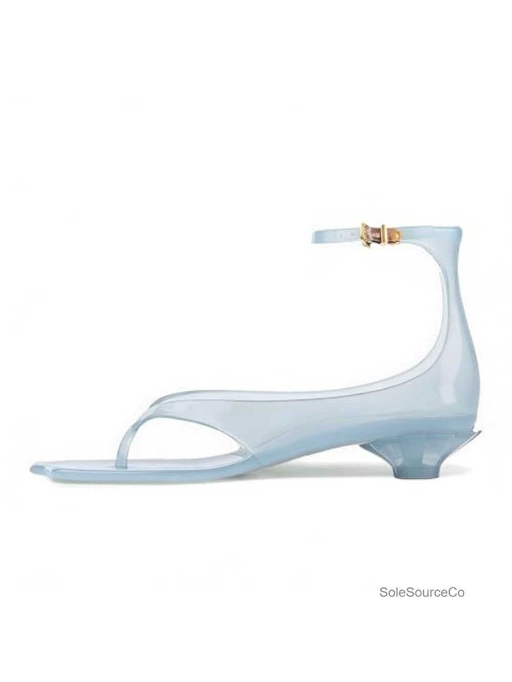 Clear Jelly Kitten Heel Sandals with Ankle Strap - Summer Dress Shoes